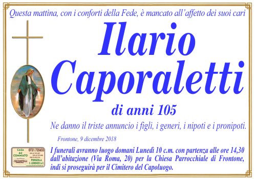 manifesto funebre di Caporaletti Ilario