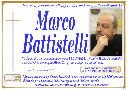manifesto funebre di Battistelli Marco