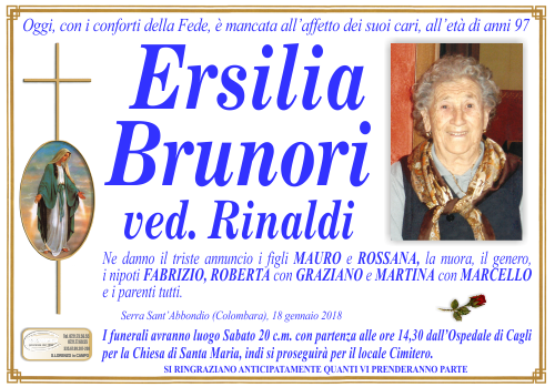 manifesto funebre di Brunori Ersilia