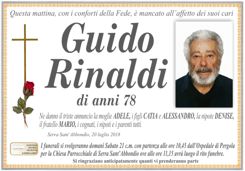 manifesto funebre di Rinaldi Guido