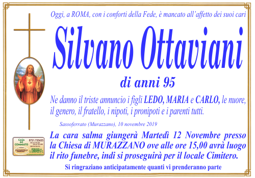 manifesto funebre di Ottaviani Silvano