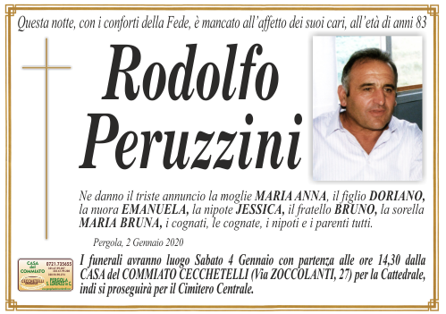 manifesto funebre di Peruzzini Rodolfo