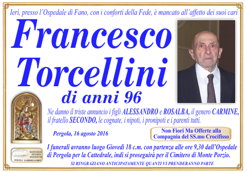 manifesto funebre di Torcellini Francesco