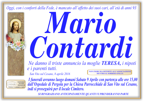 manifesto funebre di Contardi Mario