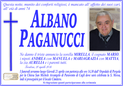 manifesto funebre di Paganucci Albano