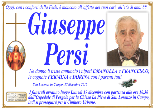 manifesto funebre di Persi Giuseppe
