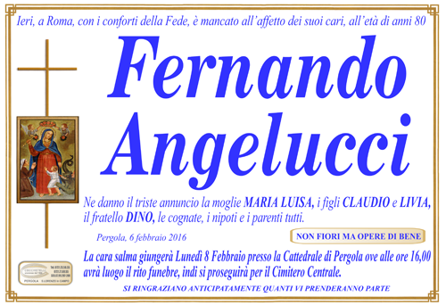 manifesto funebre di Angelucci Fernando