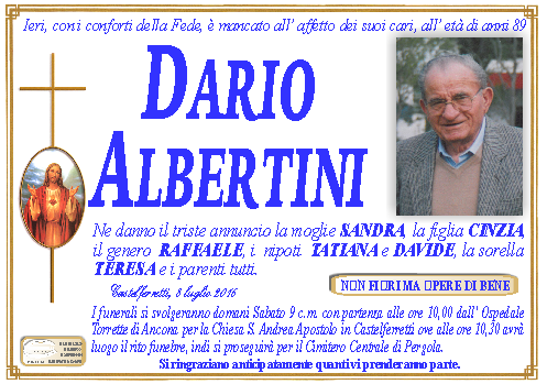 manifesto funebre di Albertini Dario