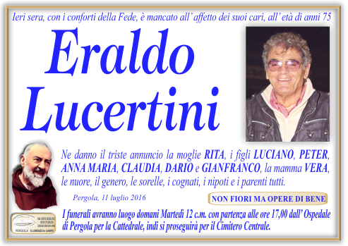 manifesto funebre di Lucertini Eraldo