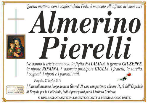 manifesto funebre di Pierelli Almerino