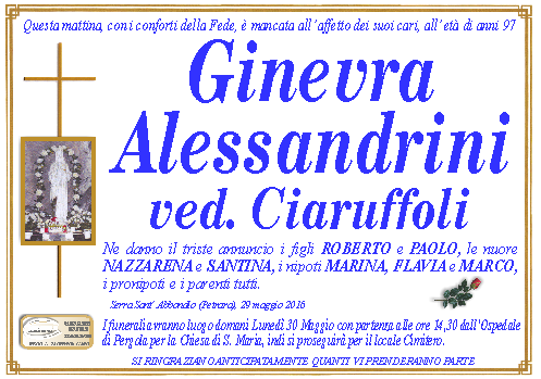 manifesto funebre di Alessandrini Ginevra