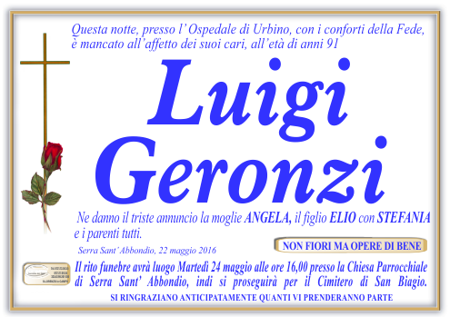 manifesto funebre di Geronzi Luigi