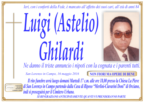manifesto funebre di Ghilardi Luigi