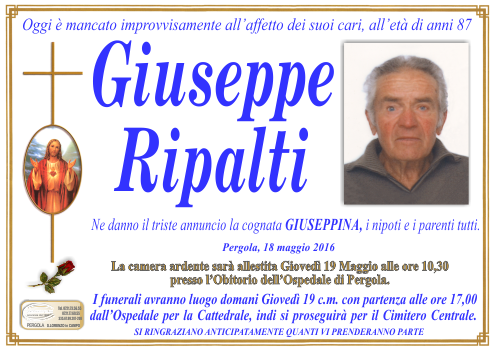 manifesto funebre di Ripalti Giuseppe