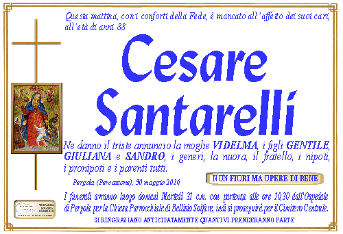manifesto funebre di Santarelli Cesare