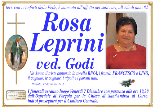 manifesto funebre di Leprini Rosa