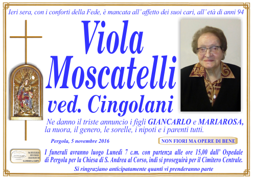 manifesto funebre di Moscatelli Viola