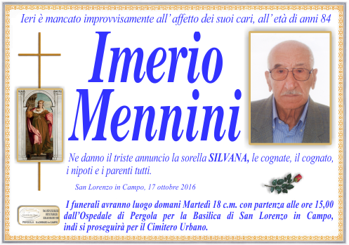 manifesto funebre di Mennini Imerio