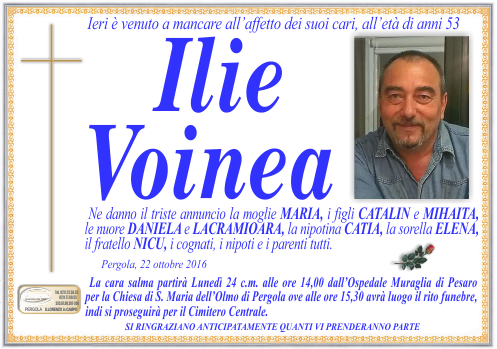manifesto funebre di Voinea Ilie