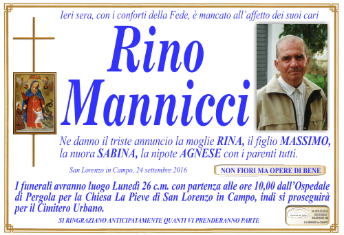 manifesto funebre di Mannicci Rino