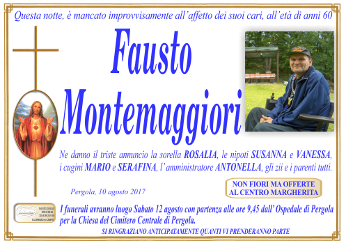 manifesto funebre di Montemaggiori Fausto