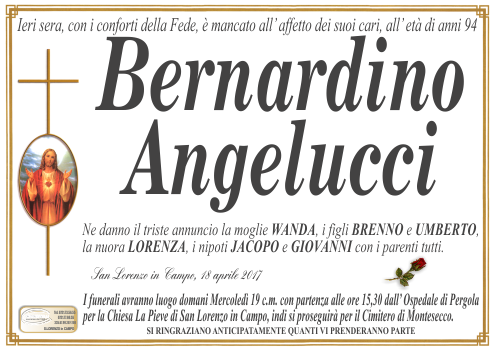 manifesto funebre di Angelucci Bernardino