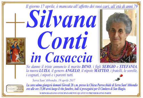 manifesto funebre di Conti Silvana