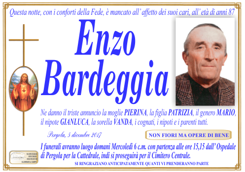 manifesto funebre di Bardeggia Enzo