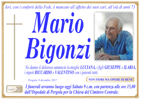 manifesto funebre di Bigonzi Mario