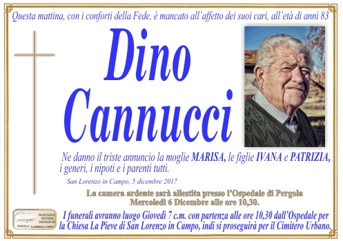 manifesto funebre di Cannucci Dino