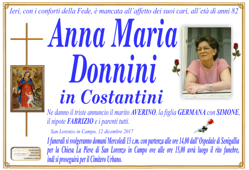 manifesto funebre di Donnini Anna Maria