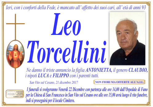 manifesto funebre di Torcellini Leo