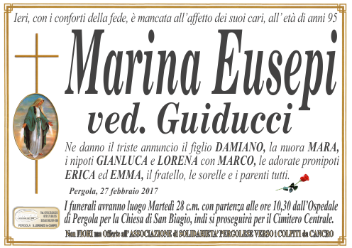 manifesto funebre di Eusepi Marina