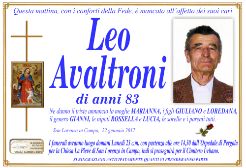 manifesto funebre di Avaltroni Leo