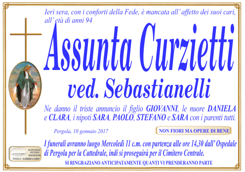 manifesto funebre di Curzietti Assunta