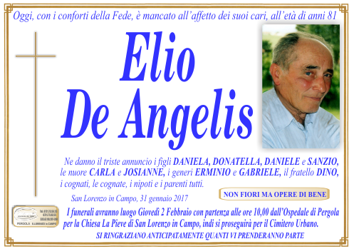 manifesto funebre di Deangelis Elio