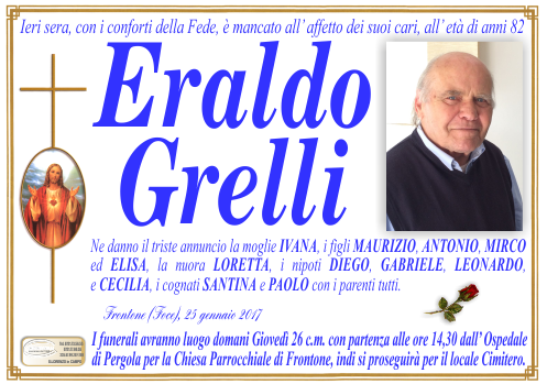 manifesto funebre di Grelli Eraldo
