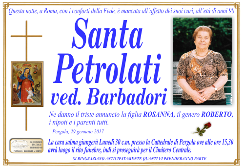 manifesto funebre di Petrolati Santa