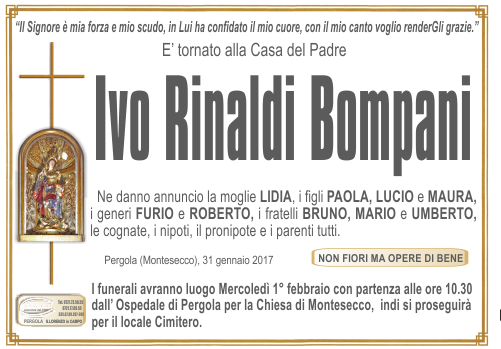 manifesto funebre di Rinaldi Bompani Ivo