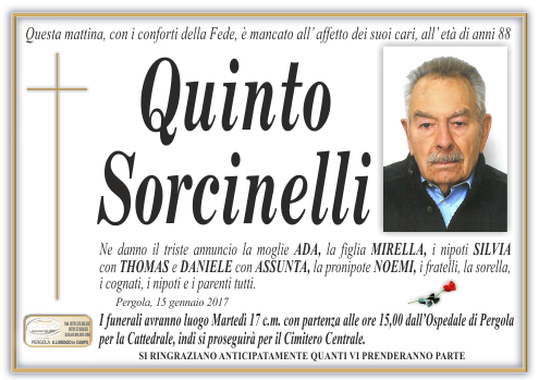 manifesto funebre di Sorcinelli Quinto
