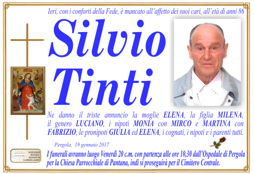 manifesto funebre di Tinti Silvio