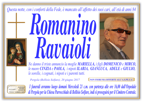 manifesto funebre di Ravaioli Romanino