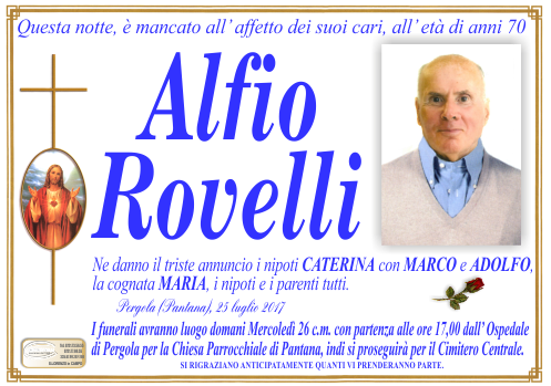 manifesto funebre di Rovelli Alfio