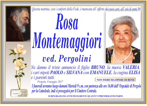 manifesto funebre di Montemaggiori Rosa