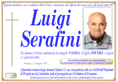 manifesto funebre di Serafini Luigi