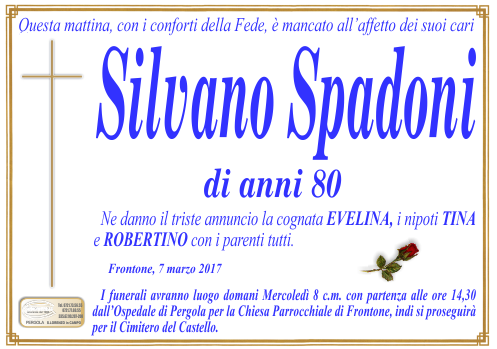 manifesto funebre di Spadoni Silvano