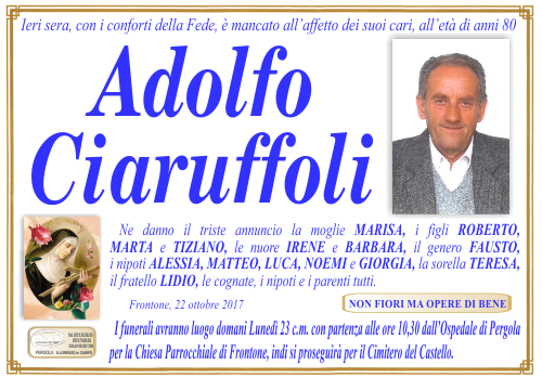 manifesto funebre di Ciaruffoli Adolfo