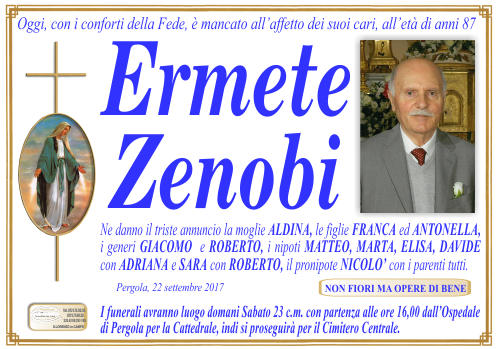 manifesto funebre di Zenobi Ermete
