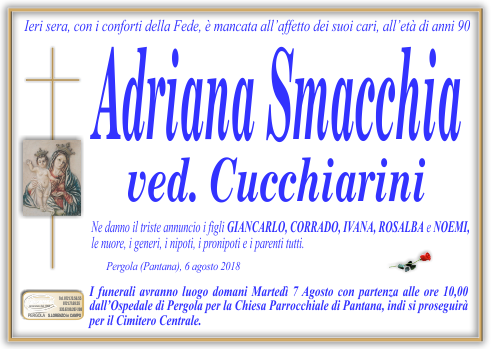 manifesto funebre di Smacchia Adriana
