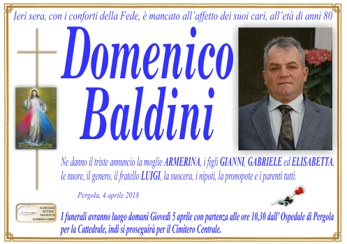 manifesto funebre di Baldini Domenico